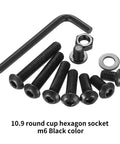 Heavy Duty 178 Piece M6 Screws And Nuts Set With Hex Socket Button Head Cap Screws Metric Bolts Nuts And Spanner Included Durable Carbon Steel Hardware Kit For Home Garage And DIY Projects, showing hex socket screws, nuts, washers, and spanner.