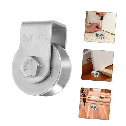 Stainless Steel Fixed Pulley Bearing For Sliding Doors And Gates, Heavy Duty Wall Mounted Pulley System With Smooth Grooves for various installations