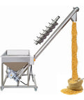 Electric Screw Conveyor With Inclined Spiral Auger Feeder For Powder And Particle Loading, 1.7m Height, 110V, 3m3/h Capacity