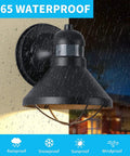 2 Pack Motion Sensor Outdoor LED Wall Light With Dusk To Dawn Auto Sensor Waterproof Exterior Sconce Lighting Fixture