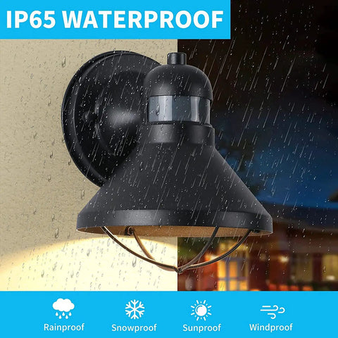 2 Pack Motion Sensor Outdoor LED Wall Light With Dusk To Dawn Auto Sensor Waterproof Exterior Sconce Lighting Fixture
