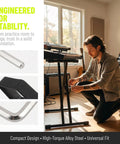 Kisang 4 Piece Hex Wrench Kit with Socket Sleeve alloy steel tool tightening a keyboard stand in a studio