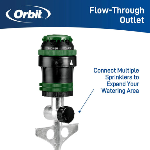 Six Spray Patterns Gear Drive Sprinkler On Metal T Spike for customizable lawn watering coverage with rotating head and adjustable spray range