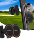 2 Pack Magnetic Golf Cart Phone Holder N52 Super Strong Magnets Grip Tight One Hand Operation Snap Secure Mount Fits Ezgo Club Car Yamaha on dashboard with smartphone