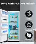 Big Boy 21 Cubic Foot Upright Freezer And Convertible Refrigerator With Glass Shelves Frost Free Setup showing interior food storage and shelving.