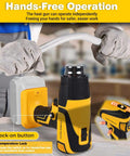 Cordless Heat Gun With Adjustable Temp 120F To 1110F LCD Display And LED Light Portable Hot Air Tool With 4 Nozzles For Shrink Tubing Compatible With 20V Batteries Tool Only in hands-free operation on workspace