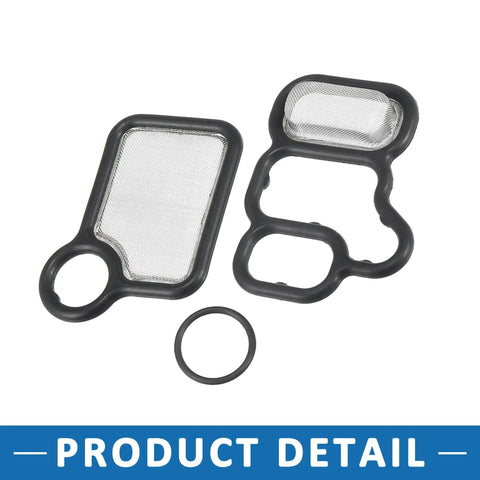 Solenoid Gasket Set 91319 PAA A01 15815 RAA A02 15845 RAA A01 VTEC Gasket Spool Valve Filter Screen Black Replacement Kit for Honda Fit 2007 2008 Set of 3 Oil Leak Fix Kit