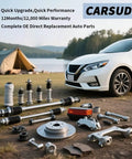 Upgrade Your Daily Driver With These Heavy Duty Front Upper Lower Door Hinge Set For Chevy Blazer S10 GMC Jimmy Sonoma Solid Rig Ready Plug And Play Kit displayed with various auto parts on a campsite.