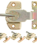 Built Tough Table Leaf Latches Rock Solid Extension Connectors Zero Fuss Assembly Galvanized Steel Satin Finish Hardware For Dining Tables Desks And Drawers 4 Pack Set - Close-up of steel latch.