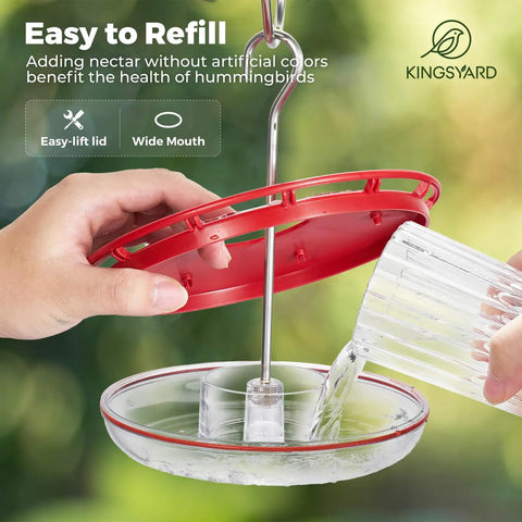 2 Pack 16 Oz Hummingbird Feeders For Outdoors Hanging With 6 Bee Proof Feeding Ports Ant Moat Leak Proof Nectar Dispenser