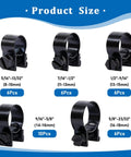 Eoppen 34-piece fuel line clamp kit with five sizes (8–18 mm); black screw hose clamps for automotive fuel lines.