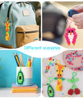 Beads For Crafts Kit With 12 Design Pony Beads And Letter Beads, Keychain Making Set For Beginners shown in various uses and scenarios