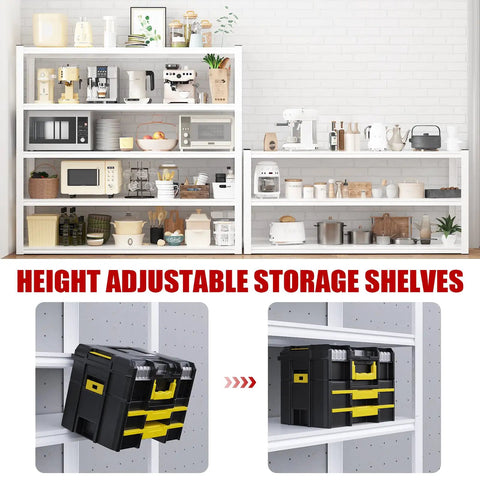 Heavy Duty 3000 Lbs Garage Shelving Unit, 5 Tier Adjustable Metal Shelves, Industrial Storage Rack, 48 W x 24 D x 72 H Inches, White Finish, Ideal for Tools, Auto Shop, Workshop, and Garage Organization with adjustable shelf height