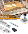 Aluminum T Track Double Cut Profile Miter Slot Jig For Woodworking Workbench, Easy Install With Predrilled Holes And Screws