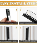 Installation steps for Push Pull Helper Self-Adhesive Cabinet Handles 30 Pack Black ABS with double-sided tape application