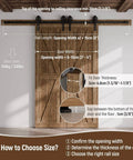 Illustration of Heavy Duty Sliding Barn Door Hardware Kit 13ft Double Rail Track System Carbon Steel With Frosted Black Finish, in use