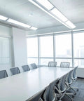 Dope Ceiling Motion Sensor With 360 Degree Coverage visible in modern office conference room setup