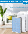 Air purifier with MSA3 Replacement Filter Compatible With MSA3 And MSA3S Air Purifiers 3-In-1 Upgrade 2-Pack displayed indoors