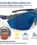 Badass Semi Frameless Safety Glasses With Ansi Z87 Certified Features. Polarized blue mirrored lenses ideal for outdoor work.
