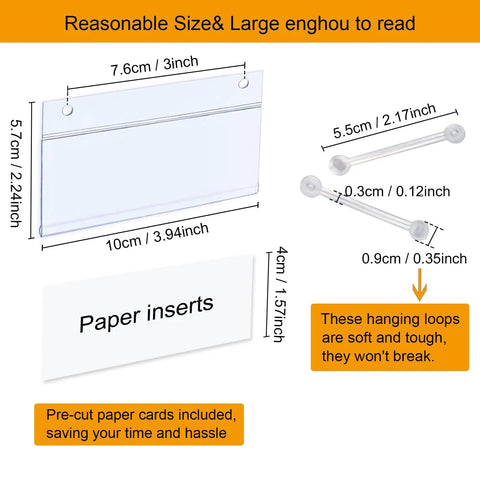 Home Run Plastic Shelf Tags With Zero Hassle Snap Hooks And Ready Paper Cards For Heavy Duty Wire Baskets To Show Price Points And Keep Store Layouts Looking Fresh