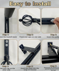 Heavy Duty Aluminum Curtain Track System, Wall Mounted With Quiet Glide, Roman Rod Style Rail For Living Room, Bedroom, And Room Divider, Black Finish, 12ft Length, installation steps