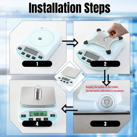 Installation steps for Pro Grade 0.01g Digital Lab Scale With 6000g Capacity For Kitchen Lab Jewelry And Science 13 Unit Conversions