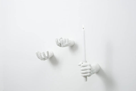 Grab Hand Hook Wall Mount Resin Decor Cast From The Designer Hand White Dope Functional Art For Shelf Vase Or Incense Burner Includes Hardware And Easy Wall Mounting featuring multiple hands holding objects