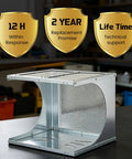 Enclosed Eye Shield Kit For Bench Grinders Two Pack Aluminum Alloy Replacement Guard Assembly shown in metal workshop