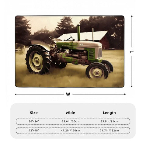 36x24 Inch Soft Non Slip Floor Mat With Comfy Old Tractor Photo Farm Design For Living Room And Office