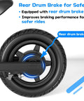 Rear view of Kids Electric Balance Bike BK1 With 12 Inch Tires, showing rear drum brake for safety and improved braking performance.