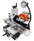 Killer Universal Tool Grinding Machine With 360 Degree Swivel Head And Slick Sharpening Action For Shop Floor Metal Blades Running At 2800 RPM Zero Hassle Works Great, featuring a rotary grinding wheel and guide.