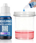 Hard Water Test Kit 10ml Quick Home Water Quality Check With Testing Solution Measuring Cup And Tube Stopper Fast Accurate Hardness Testing For On The Go Water Quality. 15ml bottle, cup, and sample vial.
