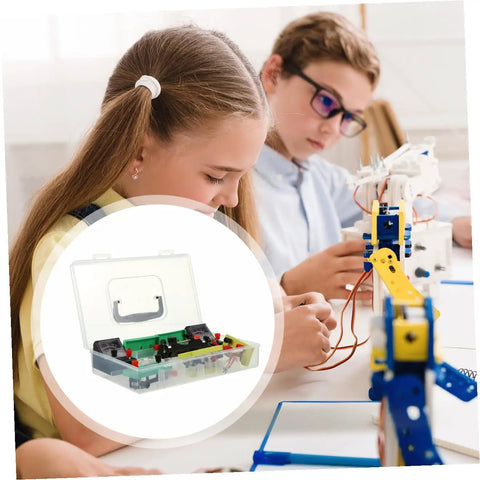 Students using Physics Learning Kit For Electricity Experiments Set For School Science Education And Home Lab Use