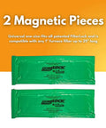 Green Magnetic Filter Slot Seal For 1 Inch Furnace Filters, Easy Fit Magnetic Cover Up To 25 Inches Long, two-piece system shown