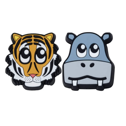 Zoo Damps Vibration Dampeners Two Pack Hippo Tiger Wild Animal Pack Cushioned Racket Vibe Reduction Arm Friendly Shield