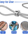 Stainless Steel Cable Kit For Backyard Zipline And Deck Railing Quarter Inch 7x19 Aircraft Wire Rope 400 Ft Length 6400 Lbs Breaking Strength Rust Resistant 304 Stainless Heavy Duty Weatherproof shown with cut loop and grinder use.