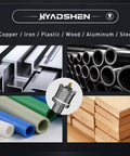 HYADSHEN 17‑pc hole saw kit with case; tungsten carbide bits for metal/wood/plastic, includes pilot bits and L‑wrenches.