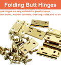 8 Pack 1 Inch Mini Solid Brass Butt Hinges For Small Cabinets Boxes Drawers And Gates With Mounting Screws DIY Friendly Folding Craft Hinges