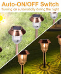 Outdoor Solar Lights 4 Pack Waterproof Garden Pathway Driveway Yard Lights With Auto On Off, Dimmable 10-40 Lumens in use