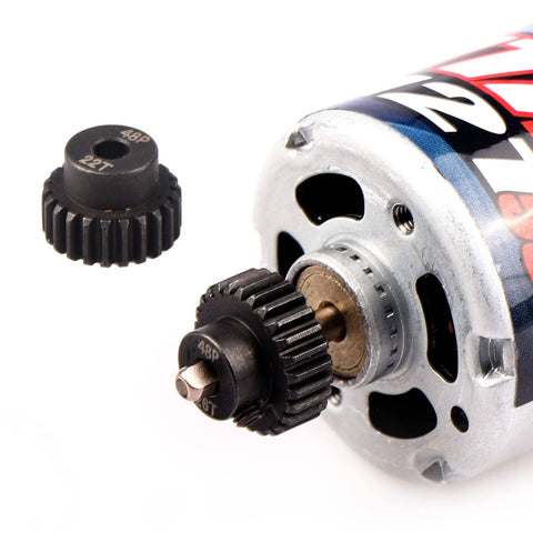 Five Pack 48P RC Motor Pinion Gear Set 22T 23T 24T 25T 26T Hardened Steel Upgrade For 1/10 Scale RC Cars With 3.175mm Shaft Motors Fits Steel Spur Gear Only