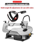 Heavy Hitter 16 Inch Jigsaw With Variable Speed And LED Light showcasing 45° bevel support and multi-angle adjustment.