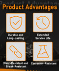 Product advantages of Universal 5 Lug Wheel Fitment Tool And Offset Simulator, showing durability and resistance features.