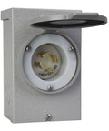 30 Amp NEMA 3R Generator Power Inlet Box For Outdoor Use Hookup Up To 7,500 Running Watts, Weatherproof Powder Coated Steel