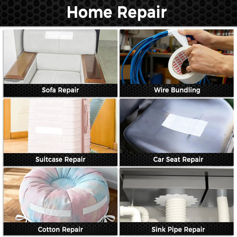 Two Pack White Duct Tape Heavy Duty With Ultra Strong Adhesive 9 Mil in various home repair applications