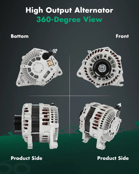 360-degree view of Alternator Replacement For Mazda 6 3.7L 2009 To 2013 And CX 9 3.5L 2007 To 2009; product in four angles.