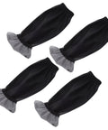 Heavy Duty Waterproof PU Arm Sleeves Extended Length Oversleeve Protectors Tough As Nails For Grease And Grime No Sweat Reusable Oil Water Resistant Gear For Messy Kitchen Cooking And Garage Work Pack Of Two Black, shown in two pairs.