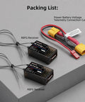 Two R7FG 7 Channel Gyro Receiver 2.4GHz Telemetry Long Range For RC Cars And Boats with FHSS and connection cables on display