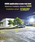 Outdoor LED Stadium Light 56000 Lumens Flood Light With 6KV Surge Protection illuminating large parking lot at night