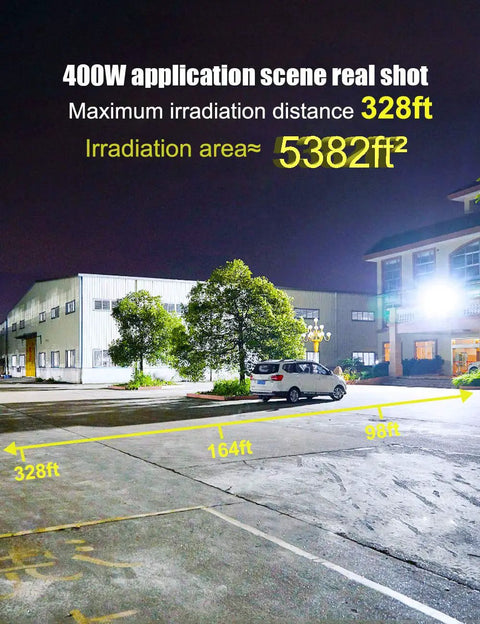 Outdoor LED Stadium Light 56000 Lumens Flood Light With 6KV Surge Protection illuminating large parking lot at night
