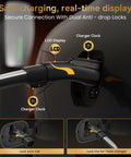 Nacs To J1772 Ev Charger Adapter 80A With Led Display showing secure connection, LCD display, and dual anti-drop locks.